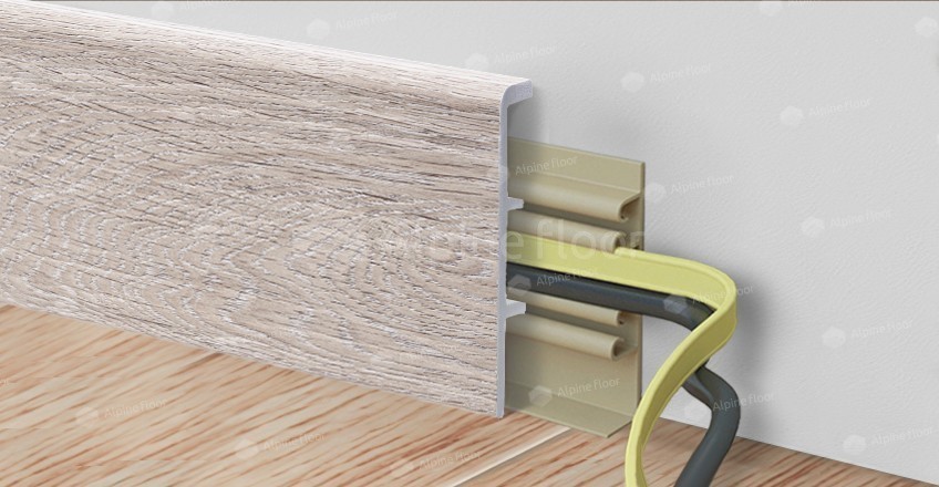 Напольный плинтус Rico Concept 80 Дуб Латте (2200*20*80 мм) — купить в Барнауле