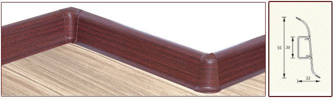 Плинтус "Идеал" пластиковый Комфорт Вишня дикая (2500*22*55 мм) — купить в Барнауле