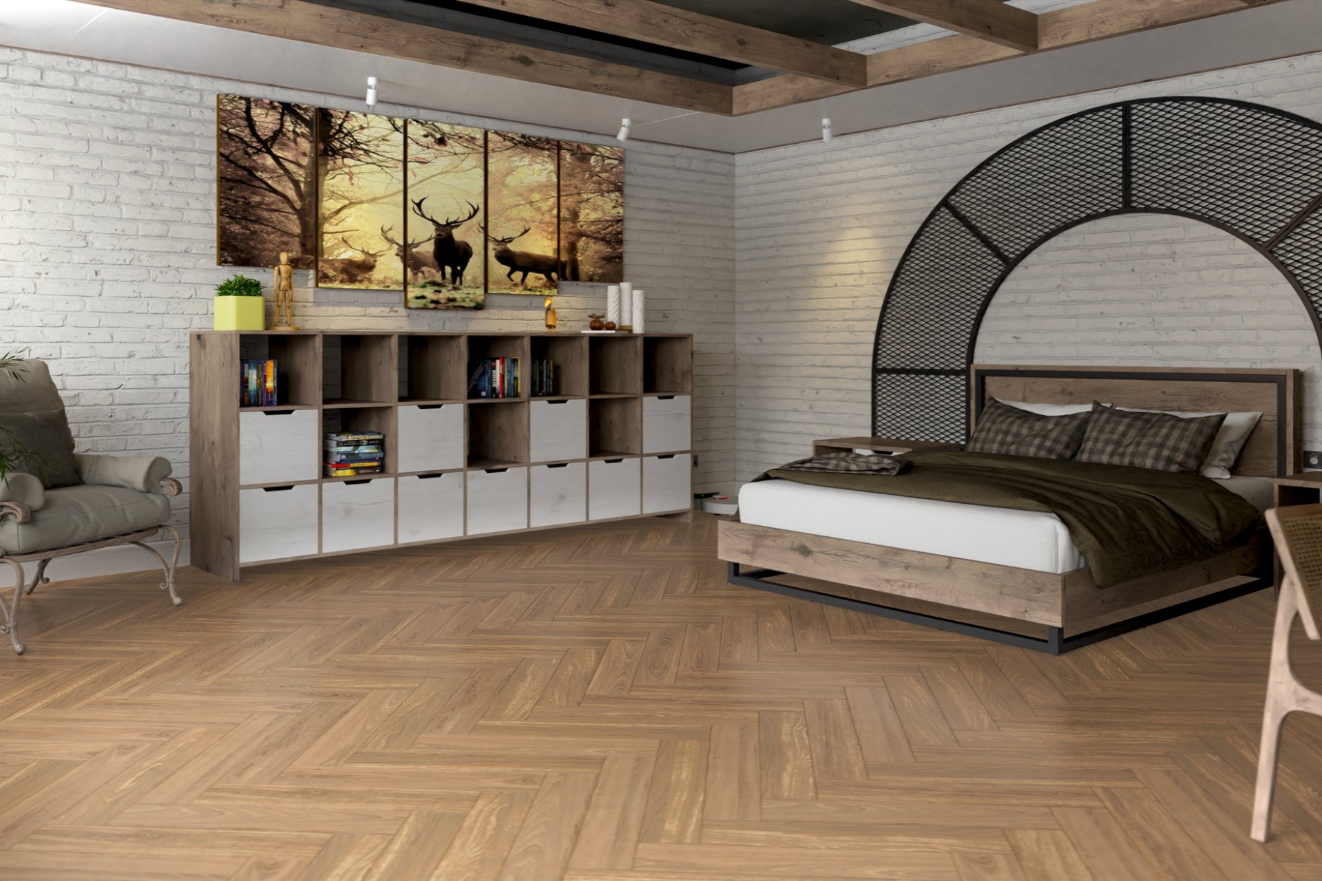 Инженерный паркет «Damy Floor» Натуральный (укладка елочкой) — купить в Барнауле