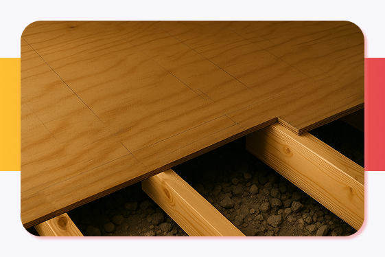 Выравнивание пола (фанеры на лагах) в 1 слой